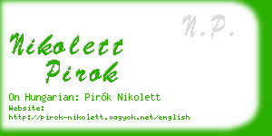nikolett pirok business card